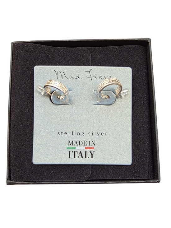 Mia Fiore Jewelry - Mia Fiore Sterling Silver Spiral Earrings with Gold Accent